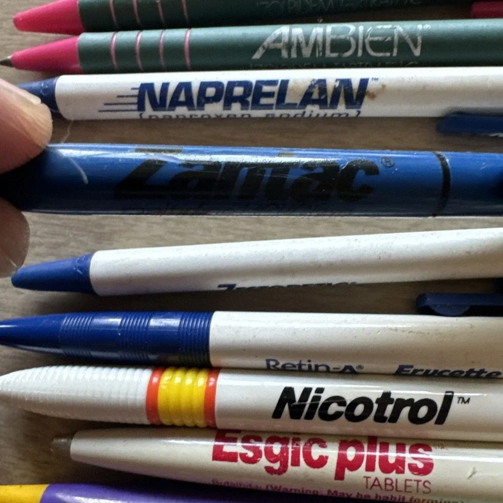 Rx Pharmacy Promotional Ballpoint Pens Lot Of 29 Ambien Lotensin Nicotrol Biaxin